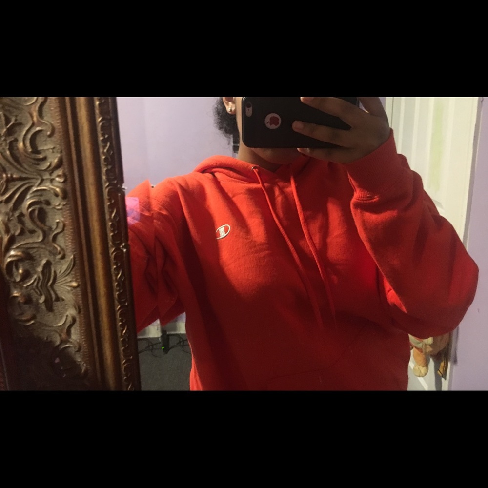 Red-Orange Authentic Champion Hoodie